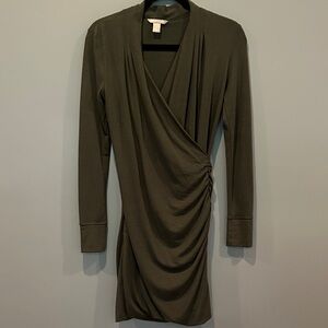 Banana Republic Dark Olive Long Sleeve Dress